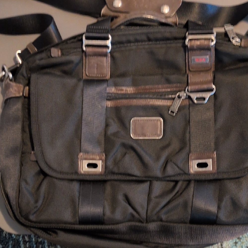 Tumi Black and Brown Briefcase